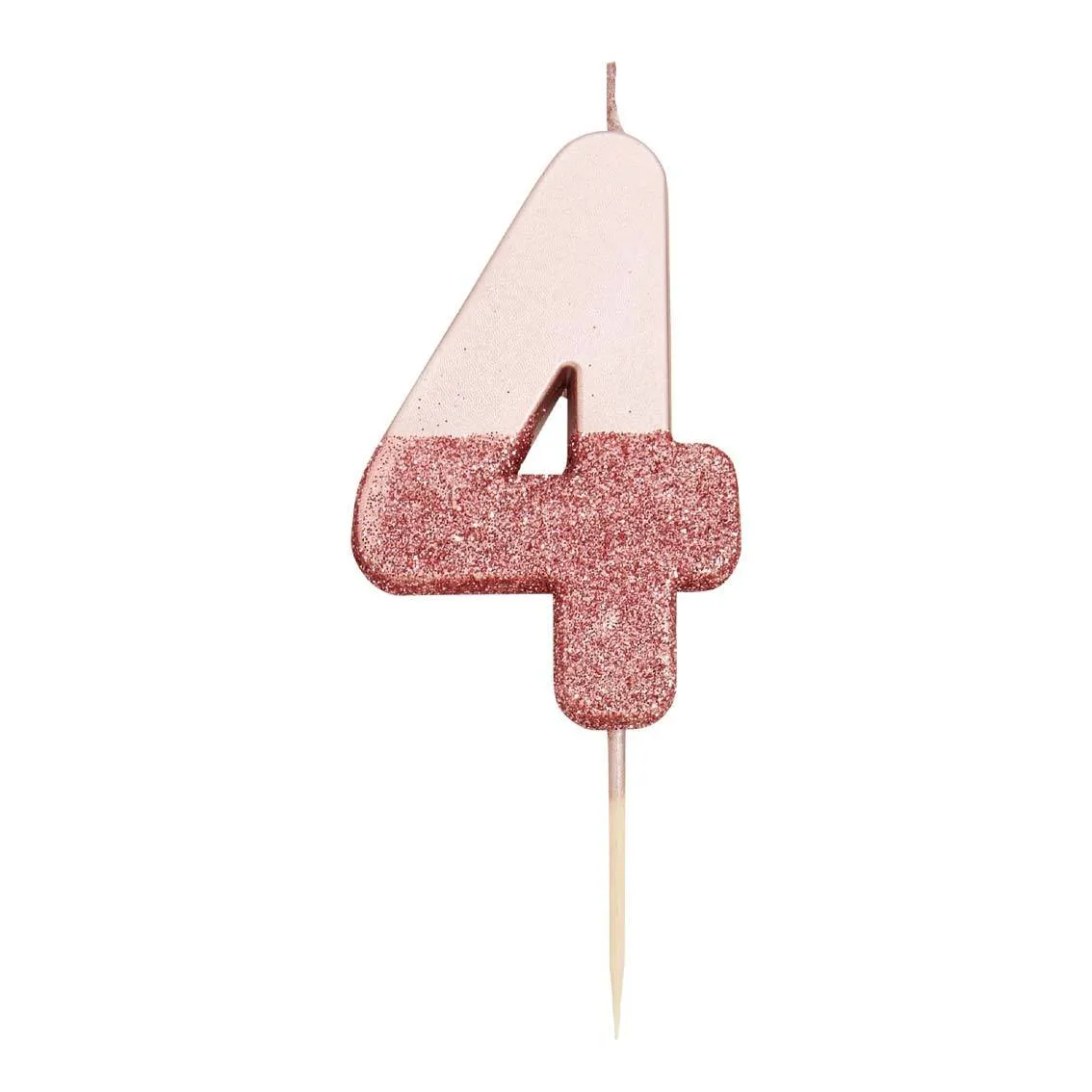 Rose Gold & Gold Glitter Dipped Number Birthday Candle