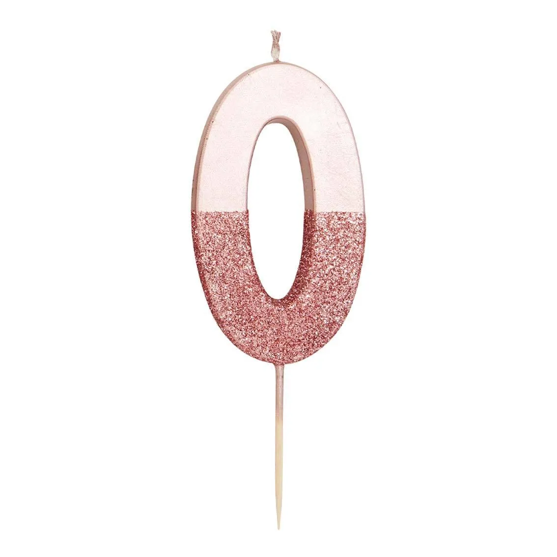 Rose Gold & Gold Glitter Dipped Number Birthday Candle