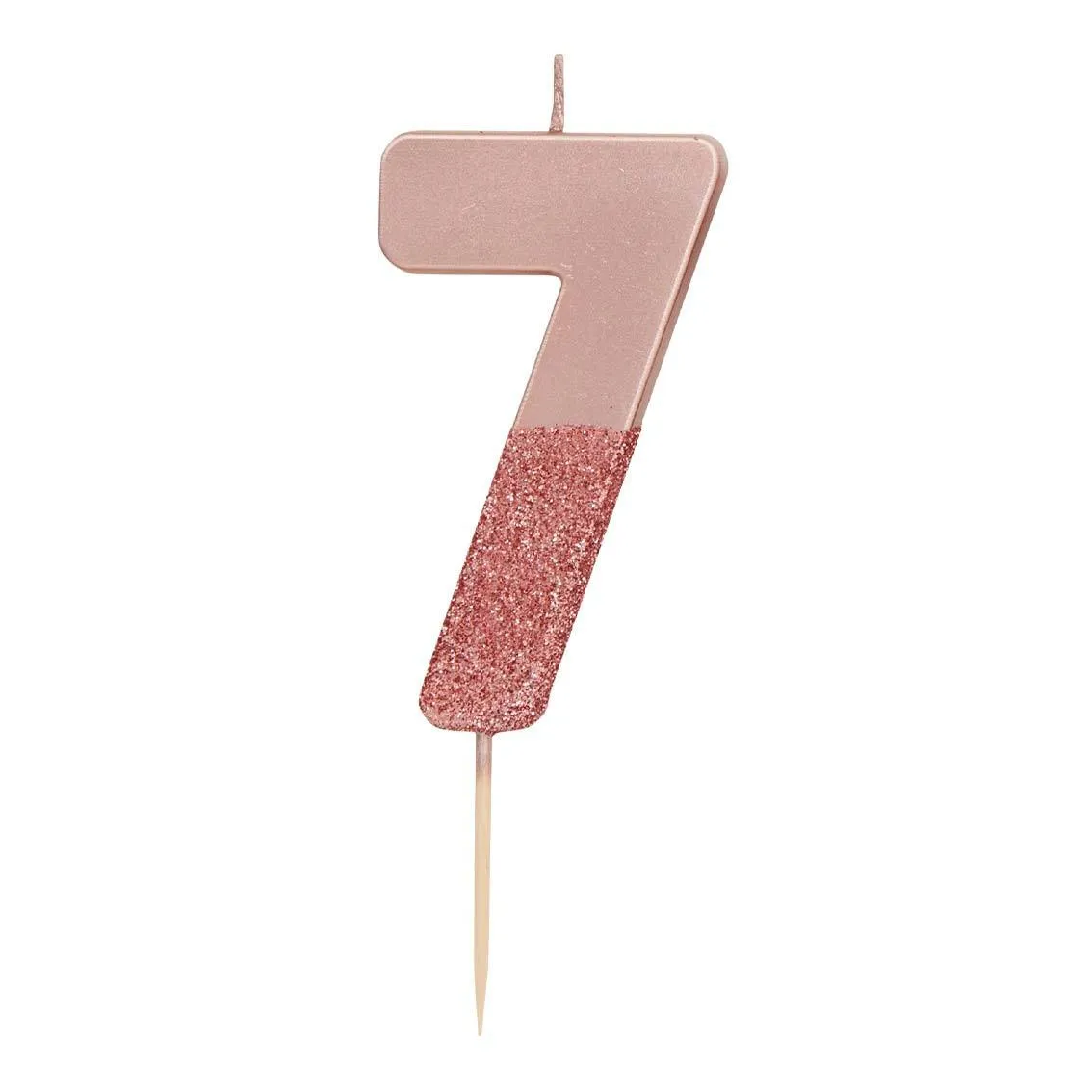 Rose Gold & Gold Glitter Dipped Number Birthday Candle