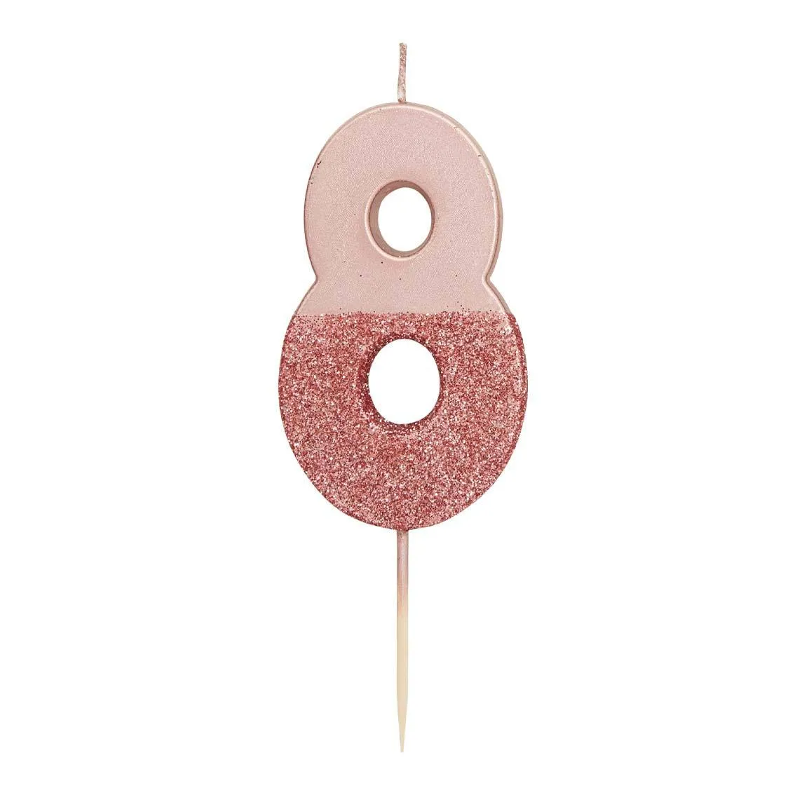 Rose Gold & Gold Glitter Dipped Number Birthday Candle