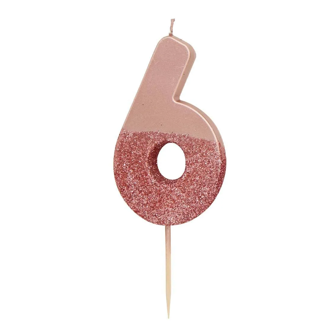 Rose Gold & Gold Glitter Dipped Number Birthday Candle