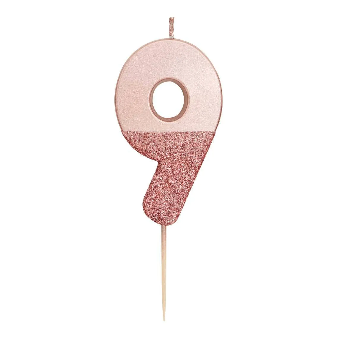 Rose Gold & Gold Glitter Dipped Number Birthday Candle