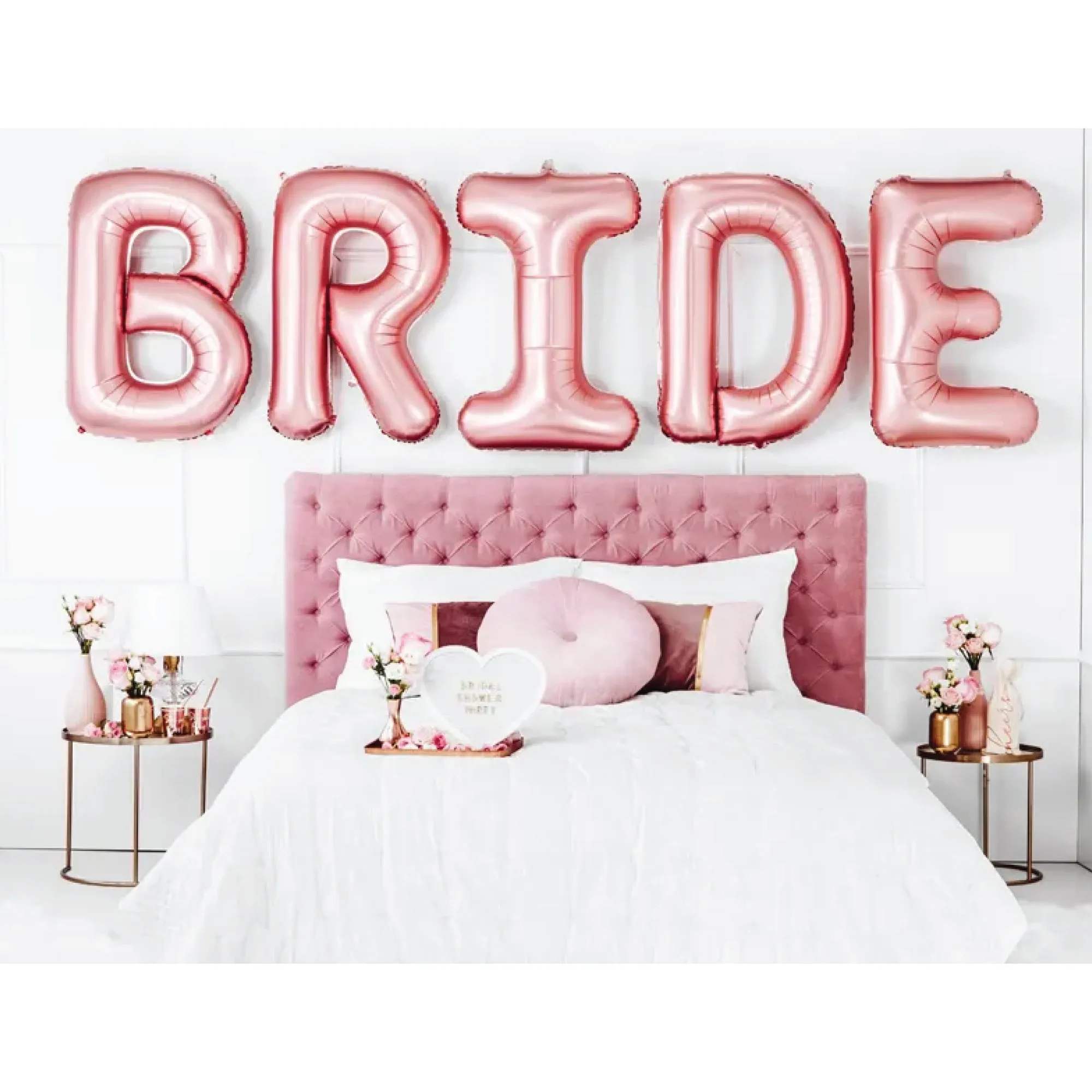 Rose Gold Bride Letter Balloon Kit 34in