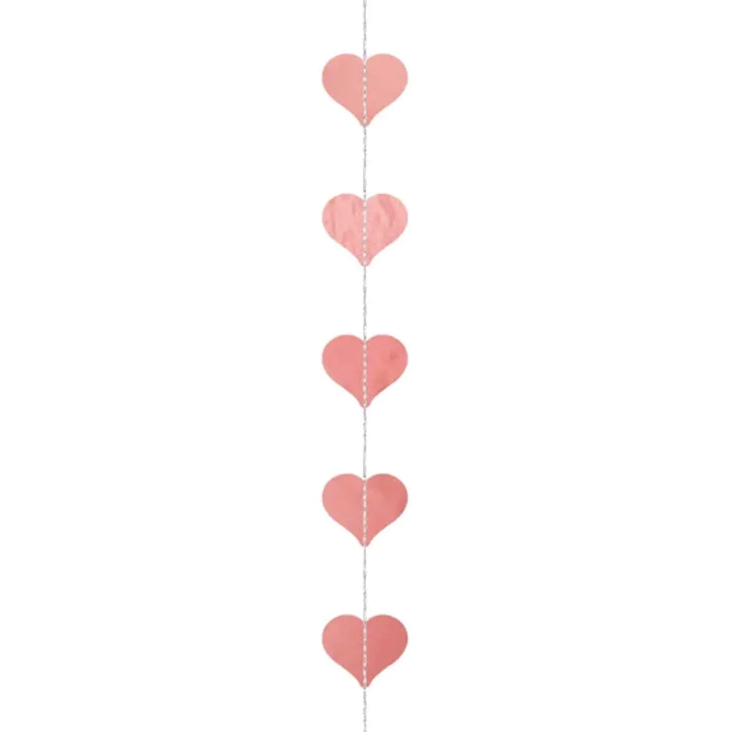 Rose Gold Hearts Vertical String Garland 10ft