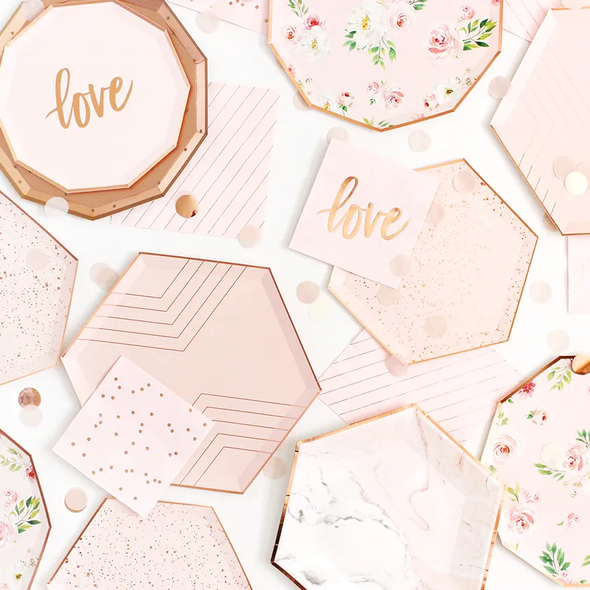 Rose Gold Love Dessert Plates