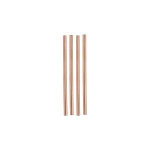 Rose Gold Metal Cocktail Straws 4ct