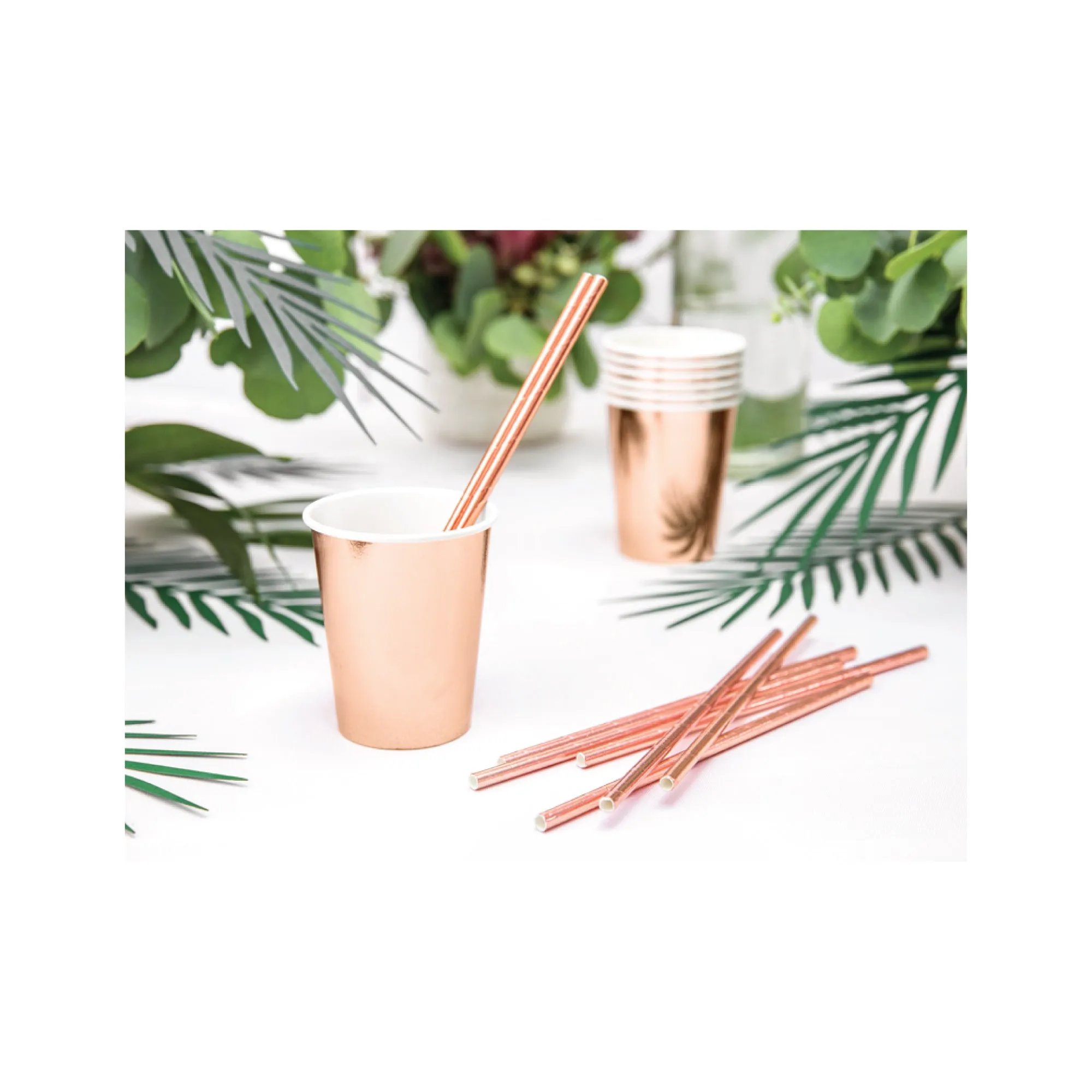Rose Gold Paper Straws 10ct