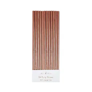 Rose Gold Paper Straws 24ct