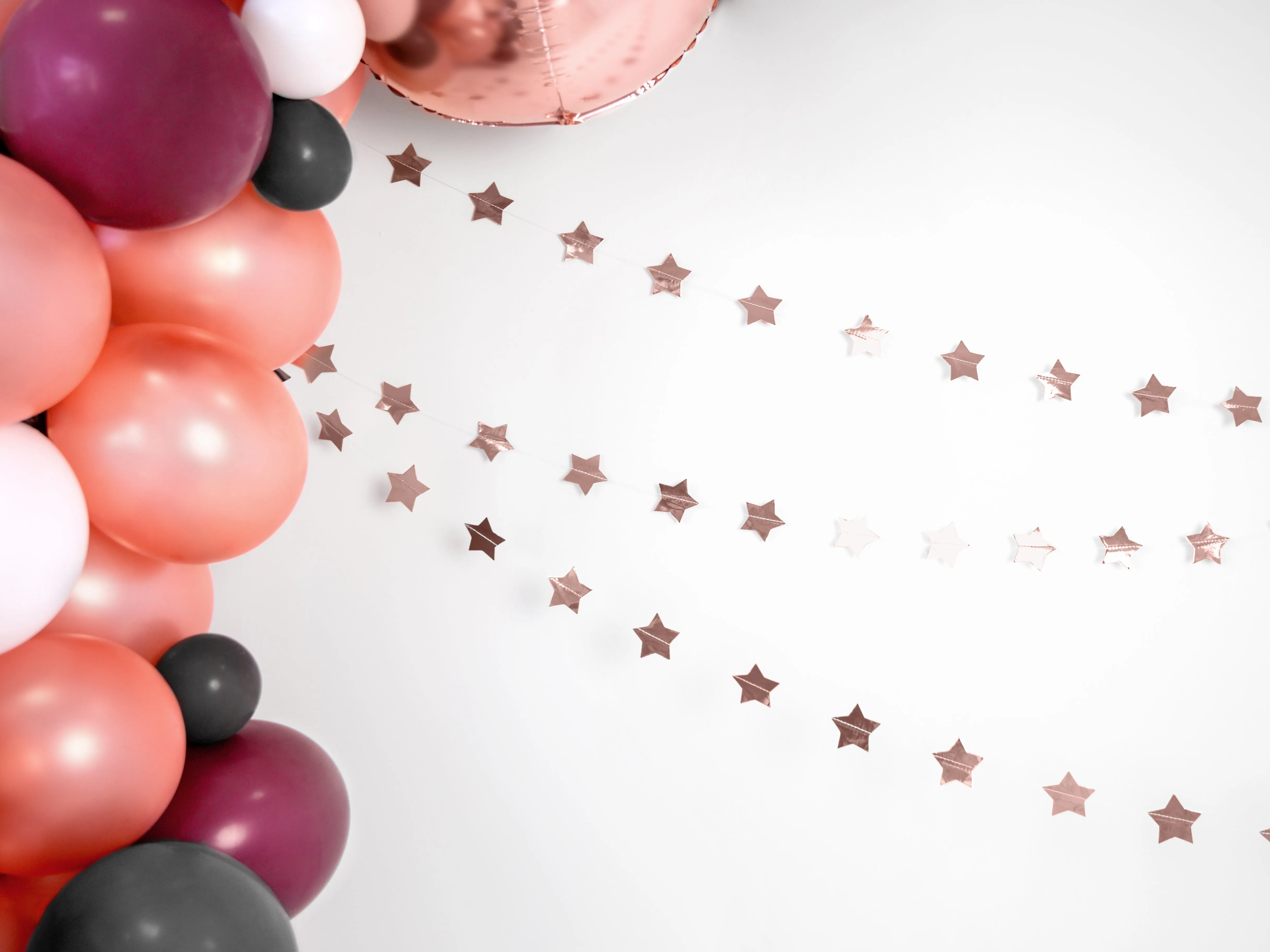 Rose Gold Star Garland 12'