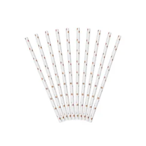 Rose Gold Star Paper Straws 10ct