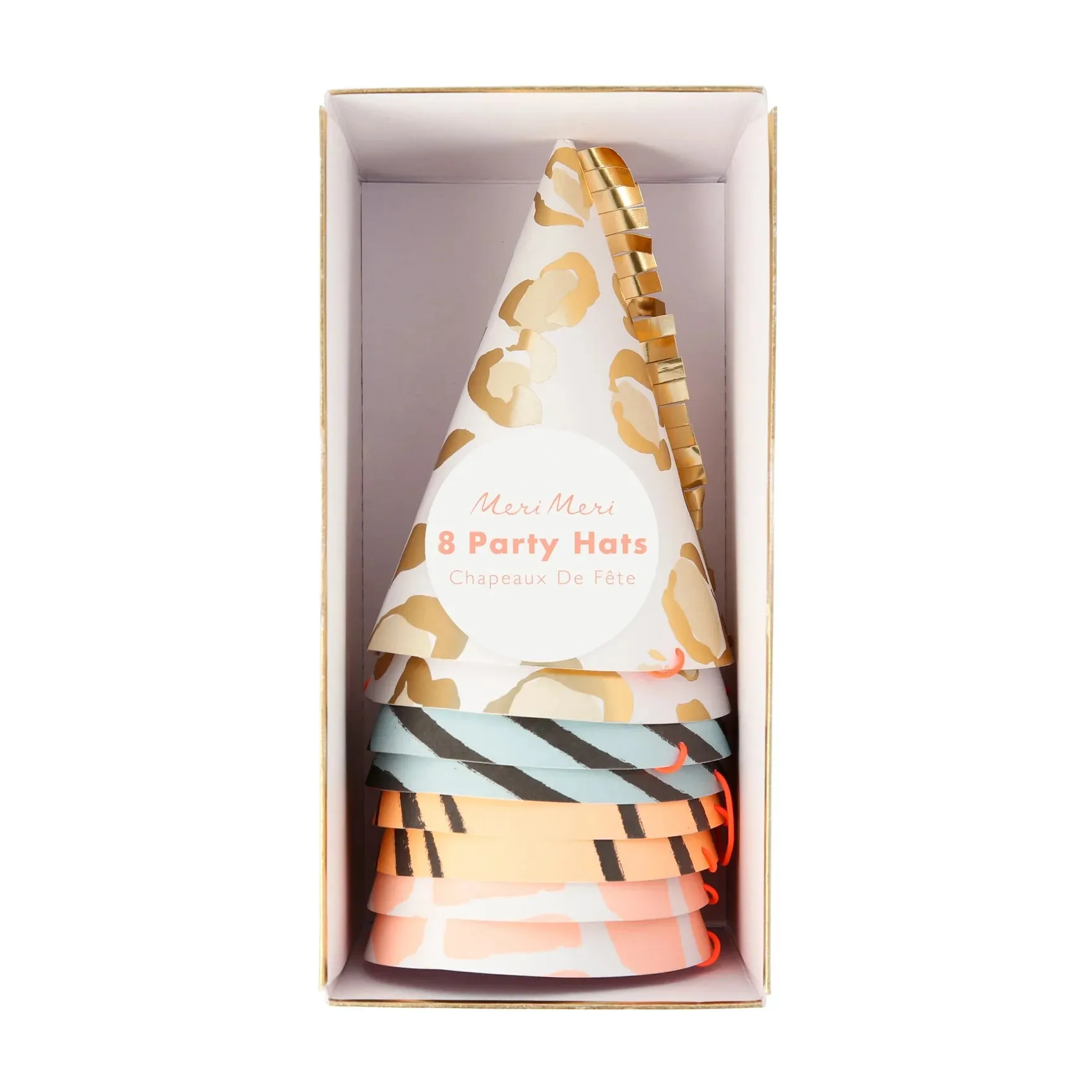 Safari Animal Print Party Hats 8ct