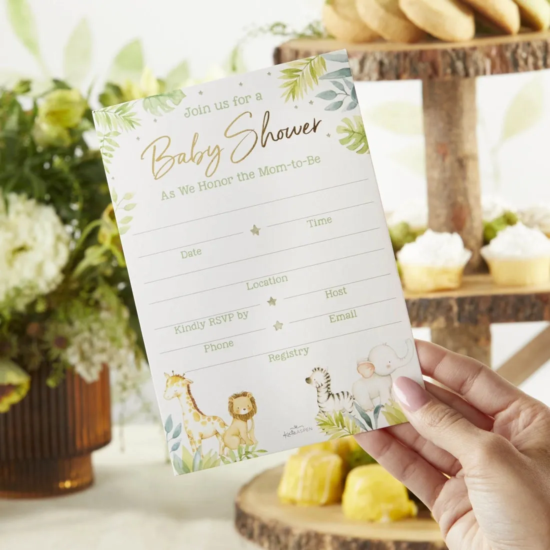Safari Baby Shower Invitation & Thank You Card Bundle