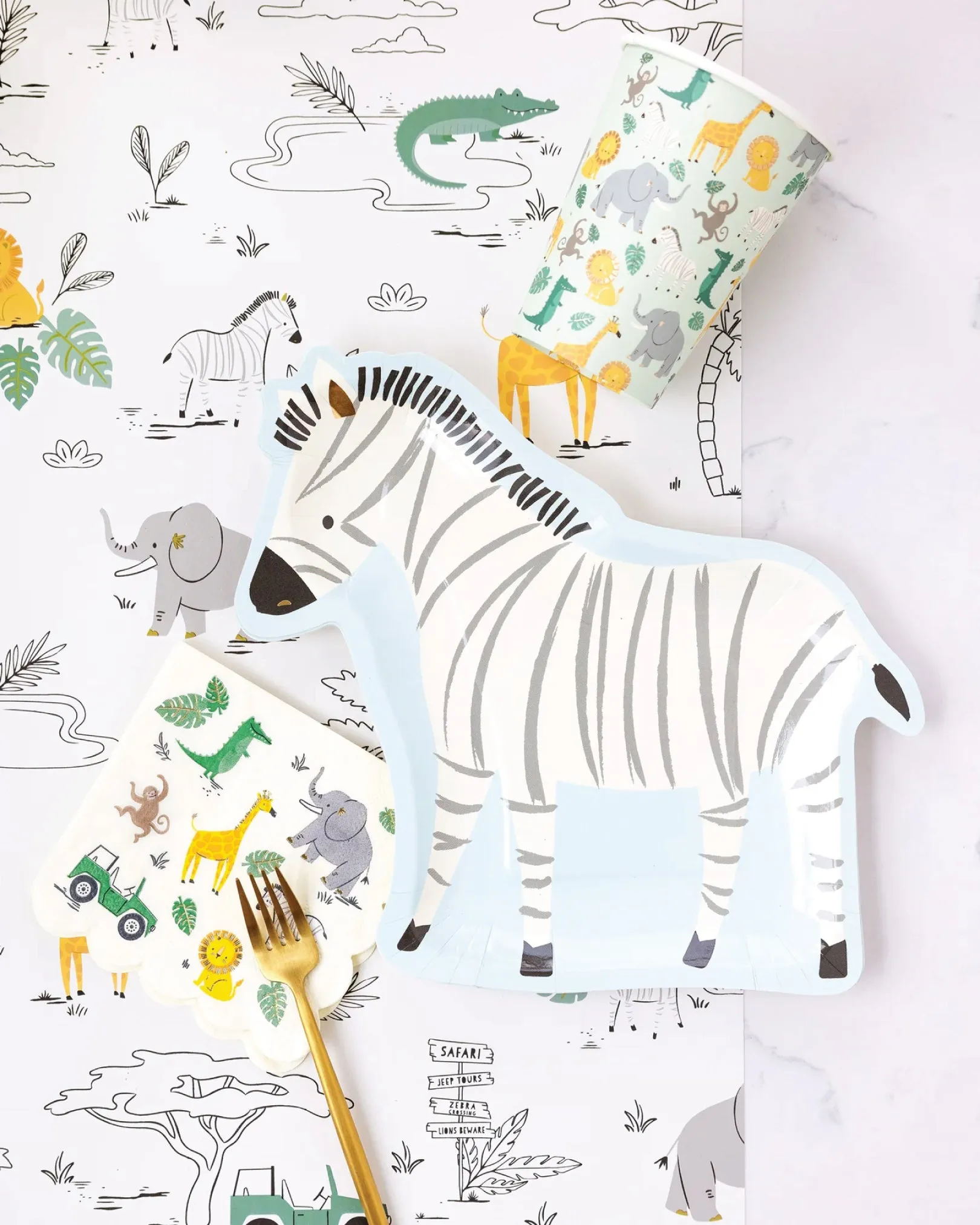 Safari Zebra Lunch Plates 8ct