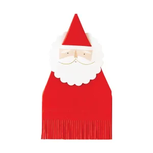 Santa Napkin Rings & Red Fringe Paper Guest Towels 18ct