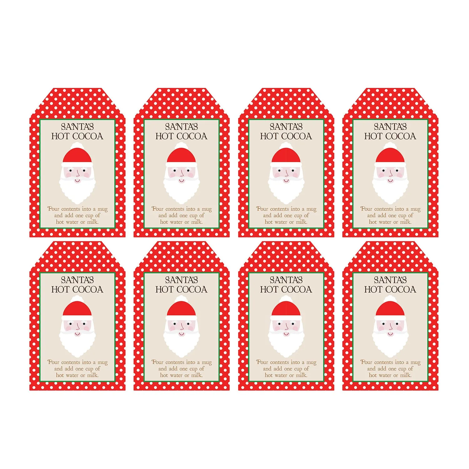 Santa's Hot Cocoa Free Printable Tags
