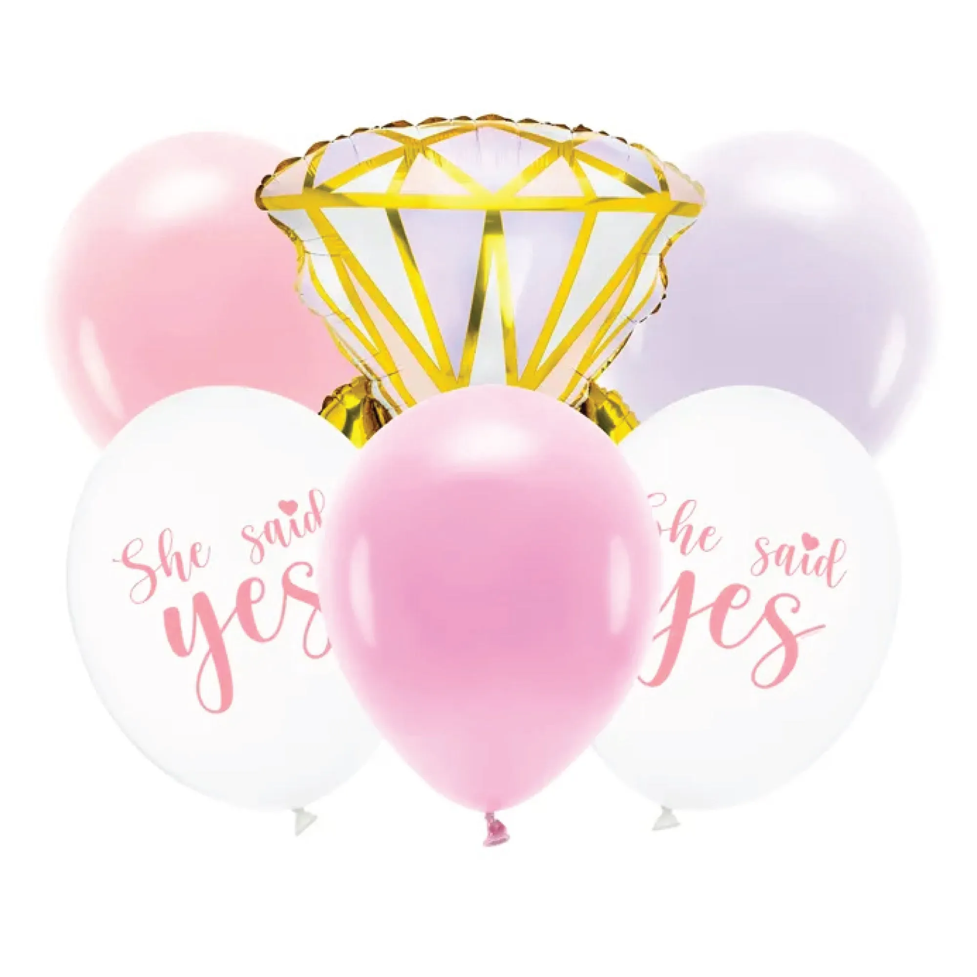She Said Yes Engagement Party Balloon Bouquet 6pc