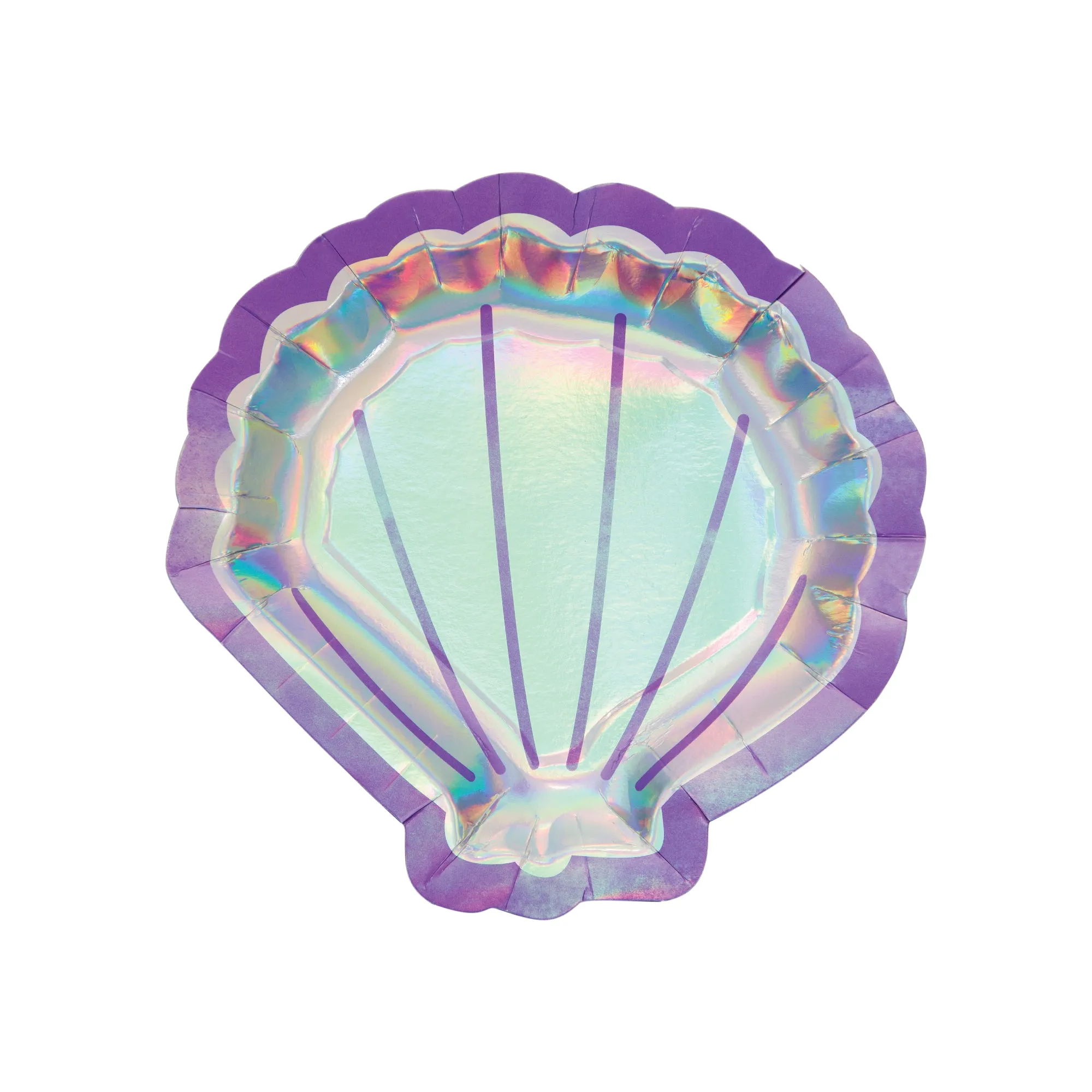 Shimmer Scallop Shell Dessert Plates 8ct