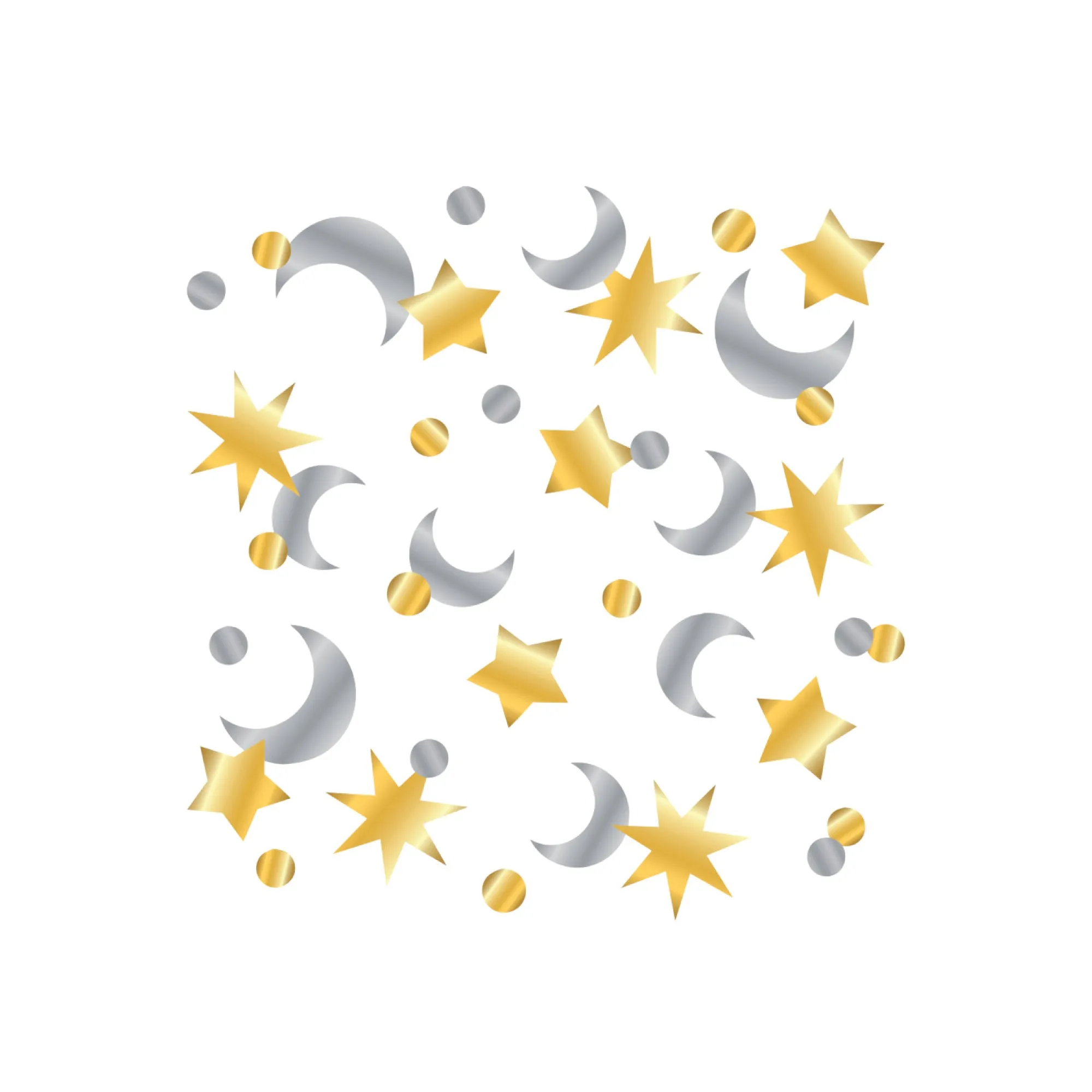 Silver & Gold Star and Moon Confetti Pack