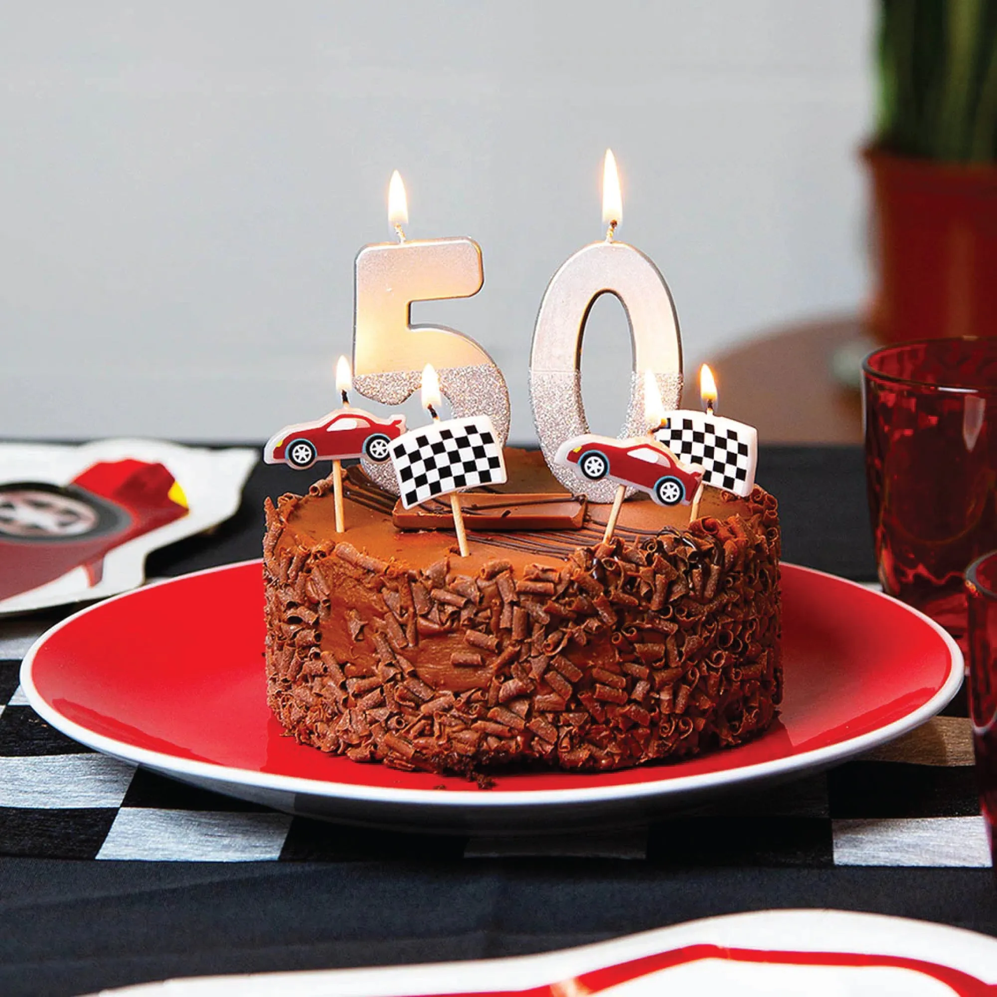 Silver Glitter Dipped Number Birthday Candle