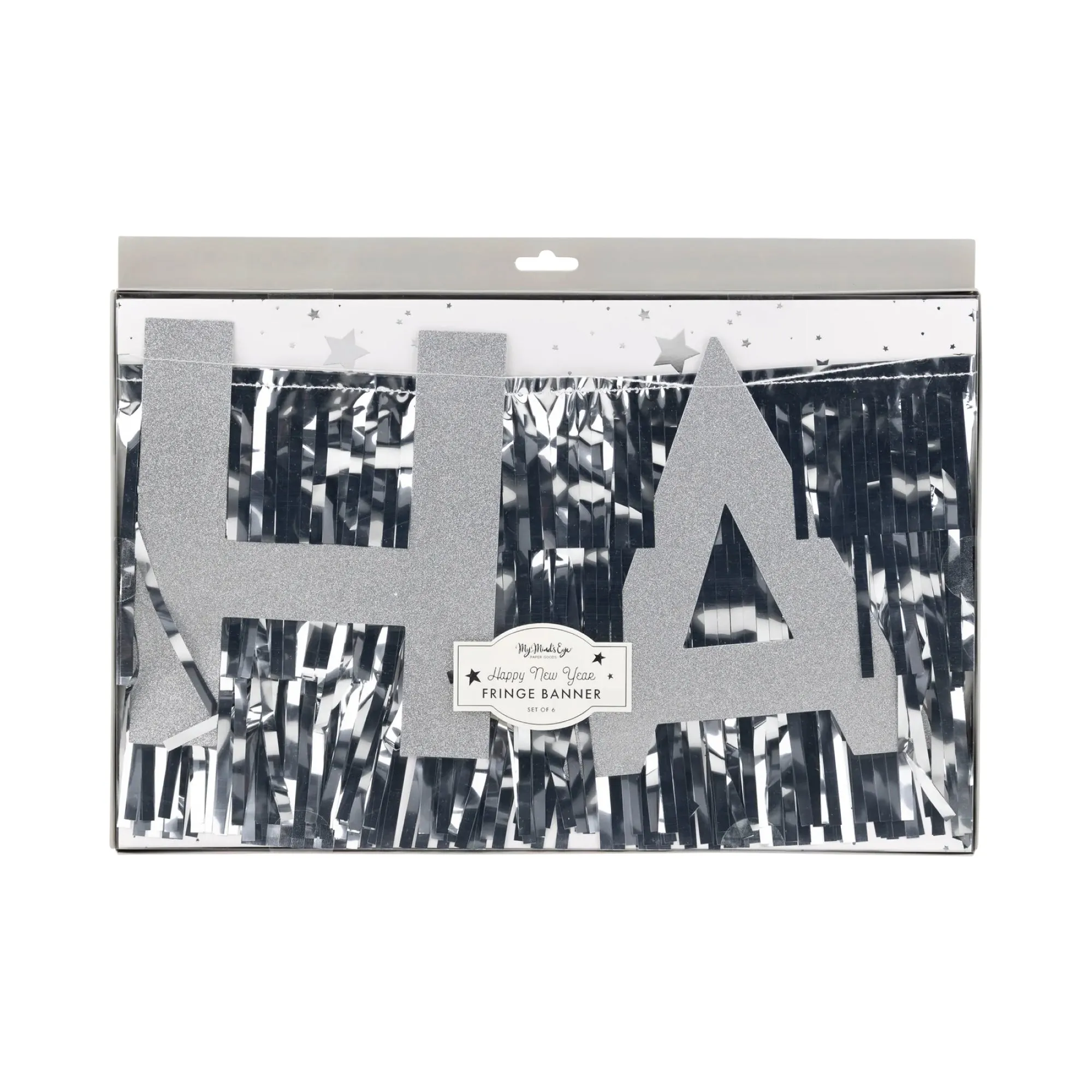 Silver Happy New Year Banner & Fringe Garland Set 8ft