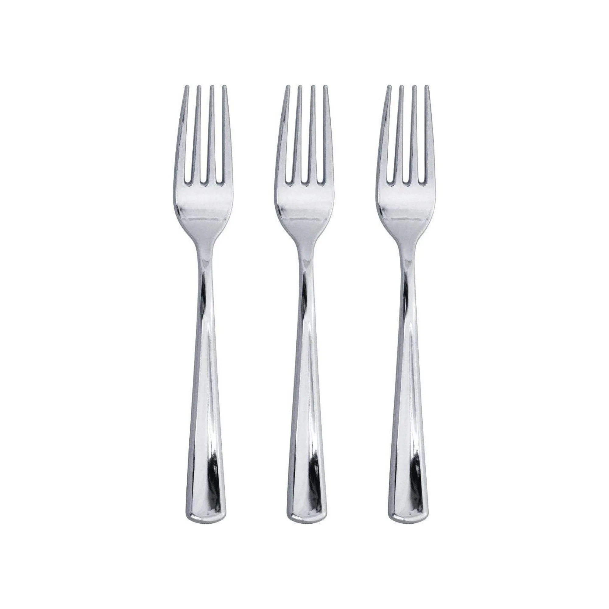 Silver Premium Plastic Forks 24ct
