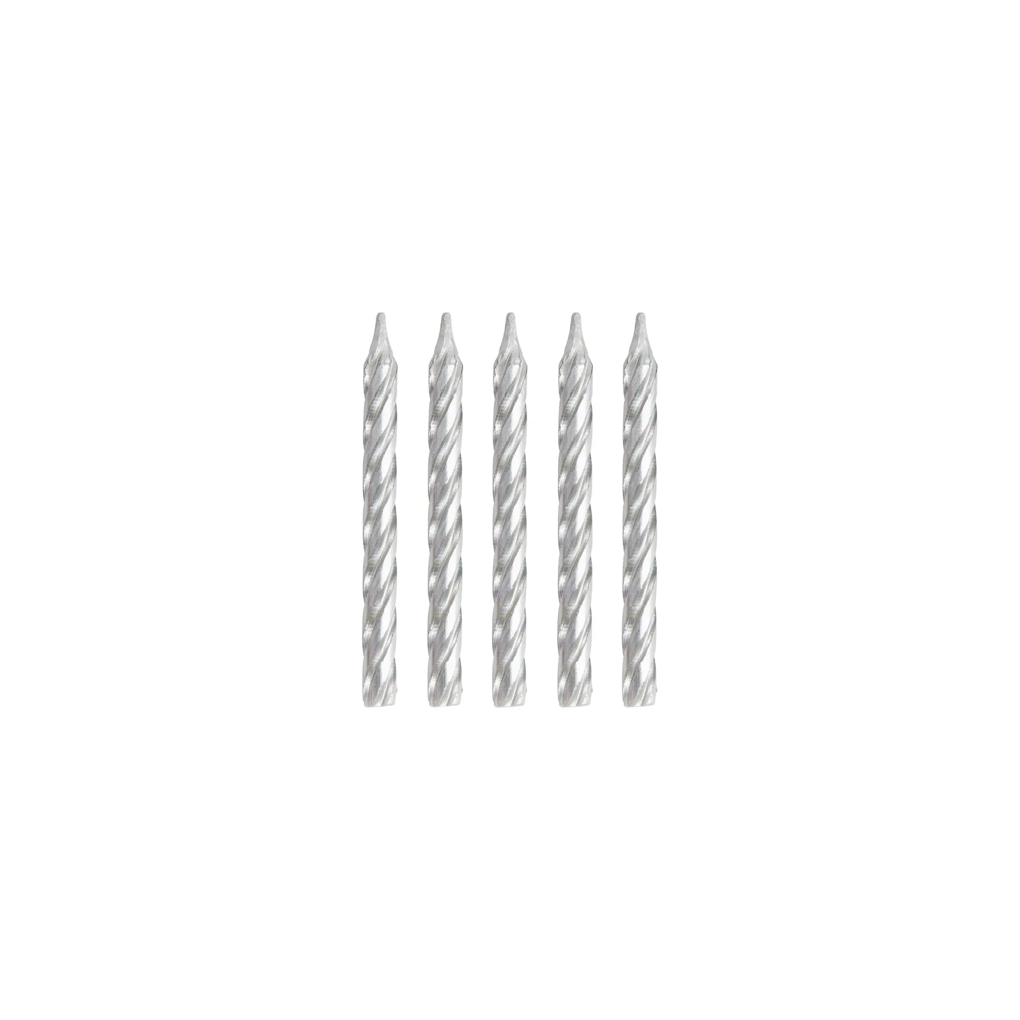 Silver Spiral Birthday Candles