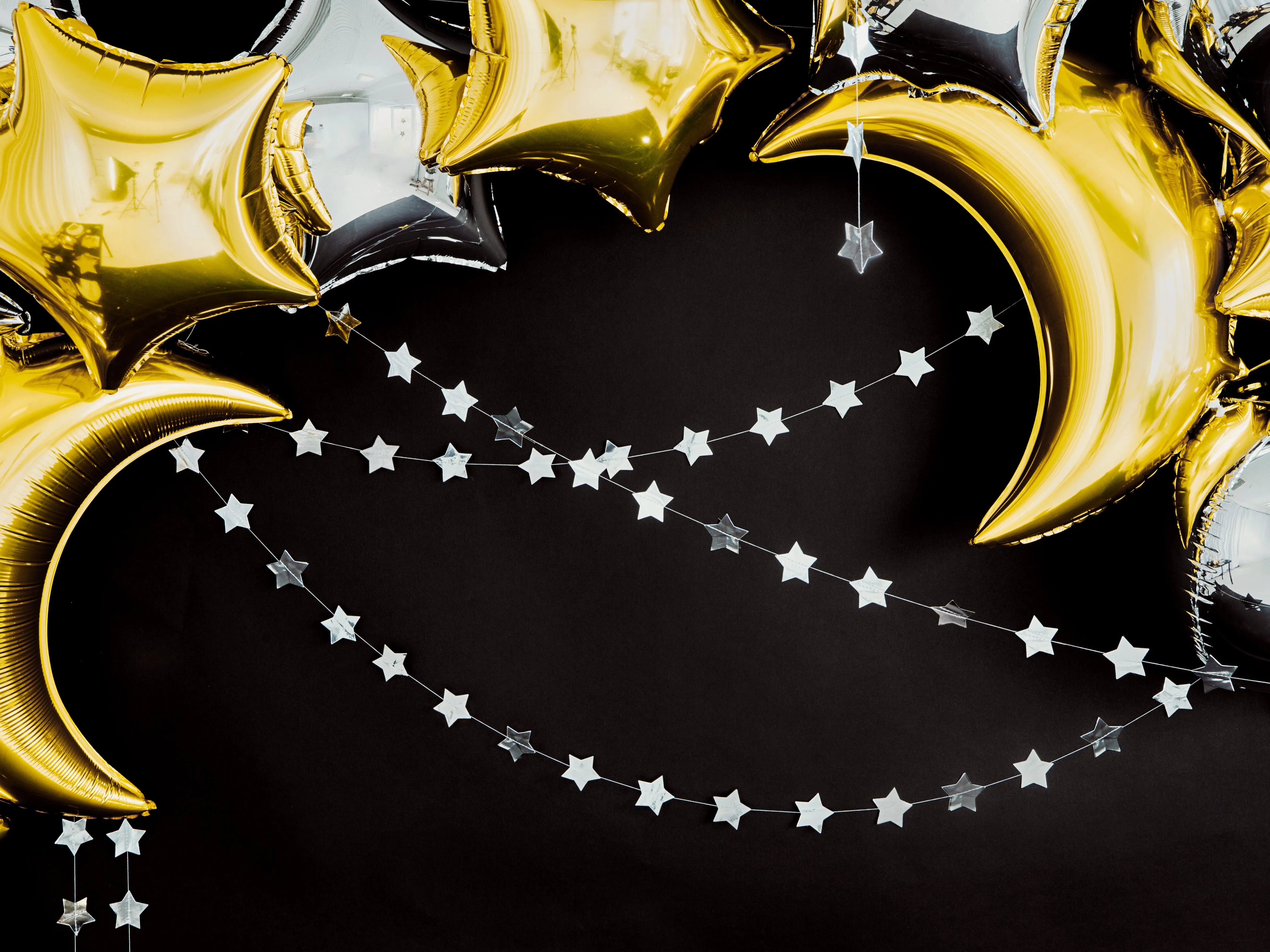 Silver Star Garland 12'