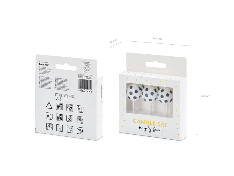Soccer Ball Birthday Candles 6ct