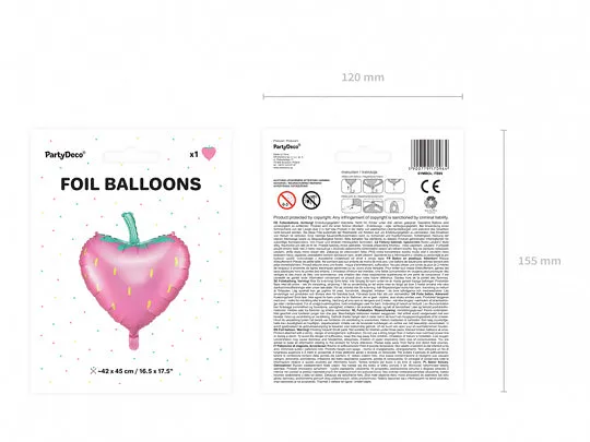 Strawberry Foil Balloon 17.5in