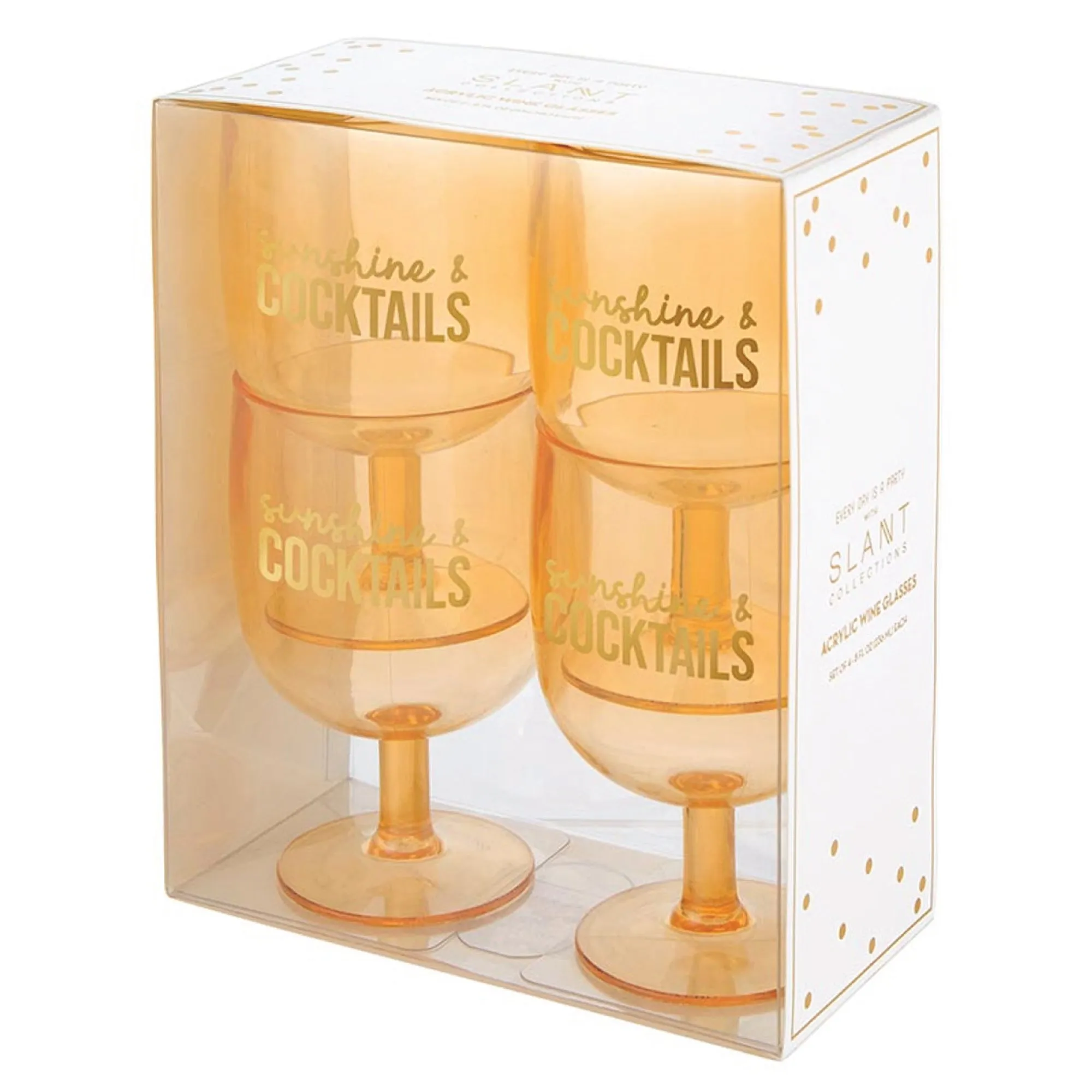 Sunshine & Cocktails Acrylic Wine Glasses 4ct