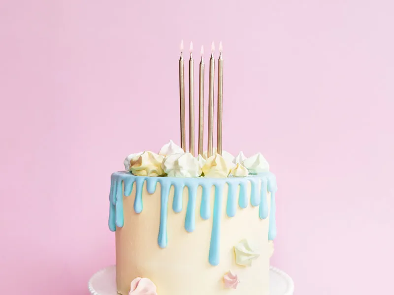 Tall Gold Birthday Candles 12ct
