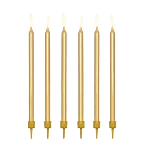 Tall Gold Birthday Candles 12ct