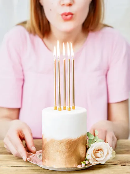 Tall Gold Birthday Candles 12ct