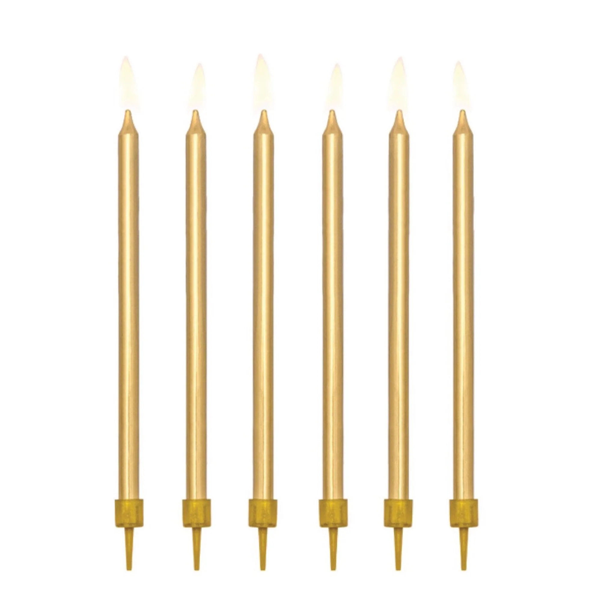 Tall Gold Birthday Candles 12ct