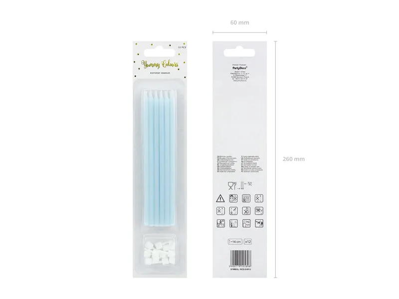 Tall Light Blue Birthday Candles