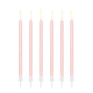 Tall Light Pink Birthday Candles 12ct