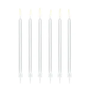 Tall White Birthday Candles 12ct