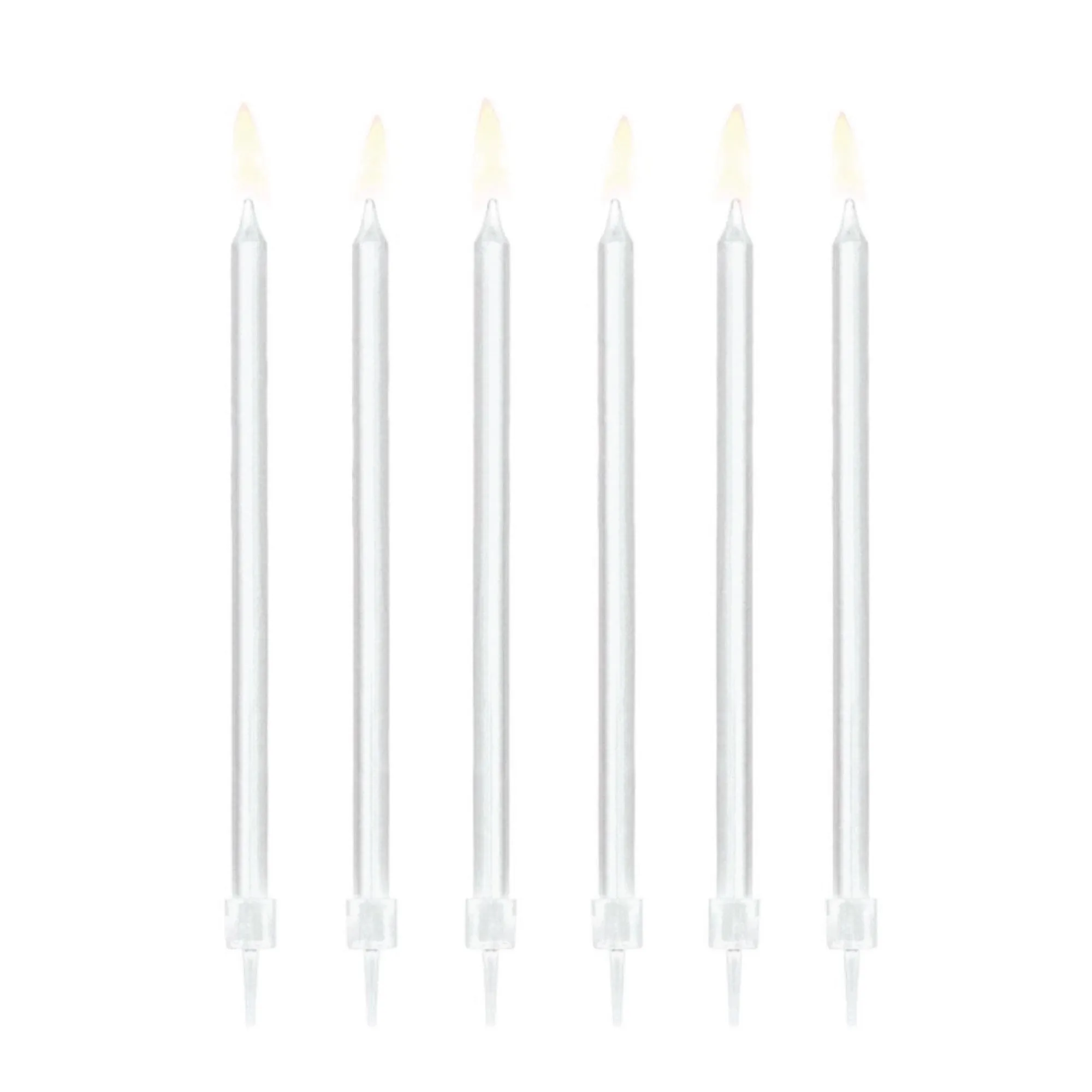 Tall White Birthday Candles 12ct