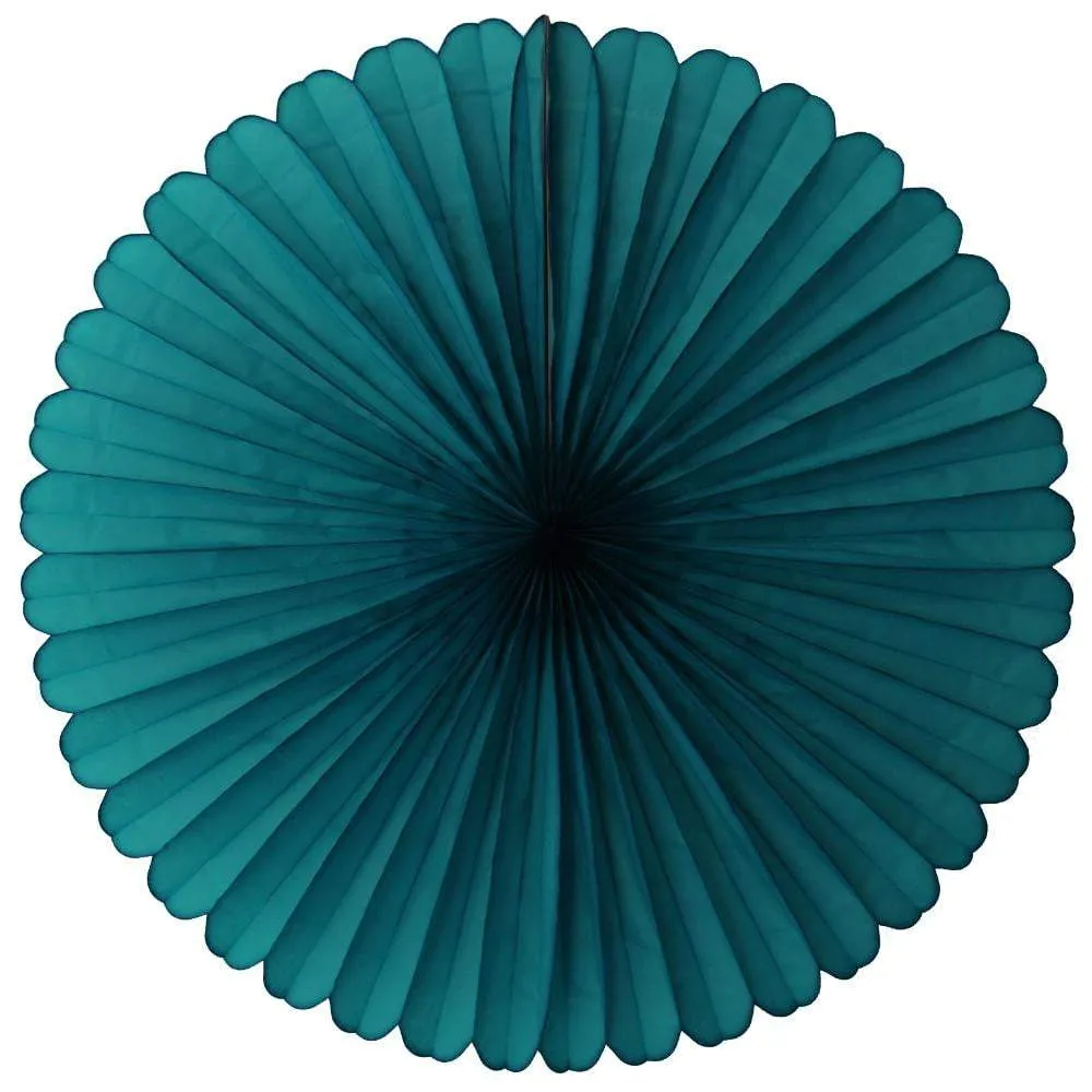 Teal Tissue Paper Fan 13