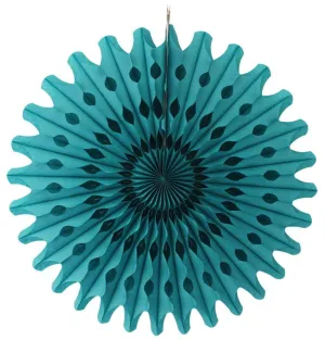 Teal Tissue Paper Fan 18
