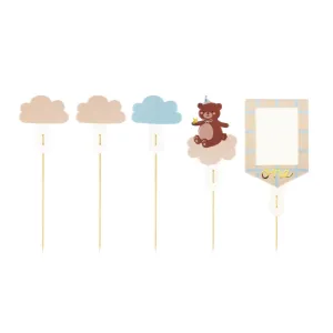 Teddy Bear 1st Birthday Cake Toppers 5ct