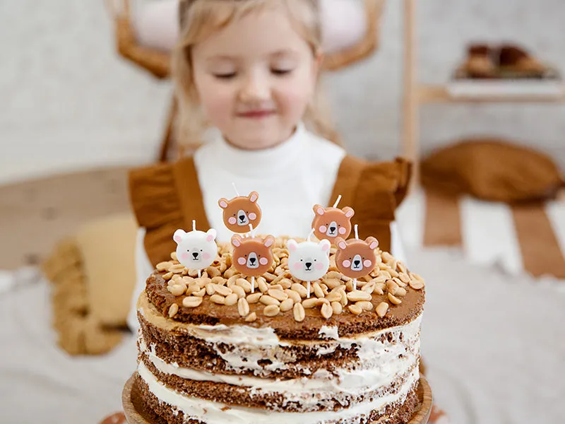 Teddy Bear Birthday Candles 6ct