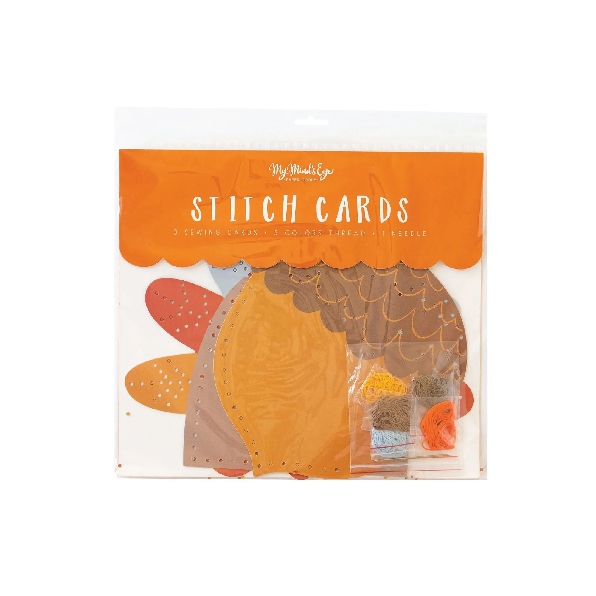 Thanksgiving Sewing Cards for Kids 3ct