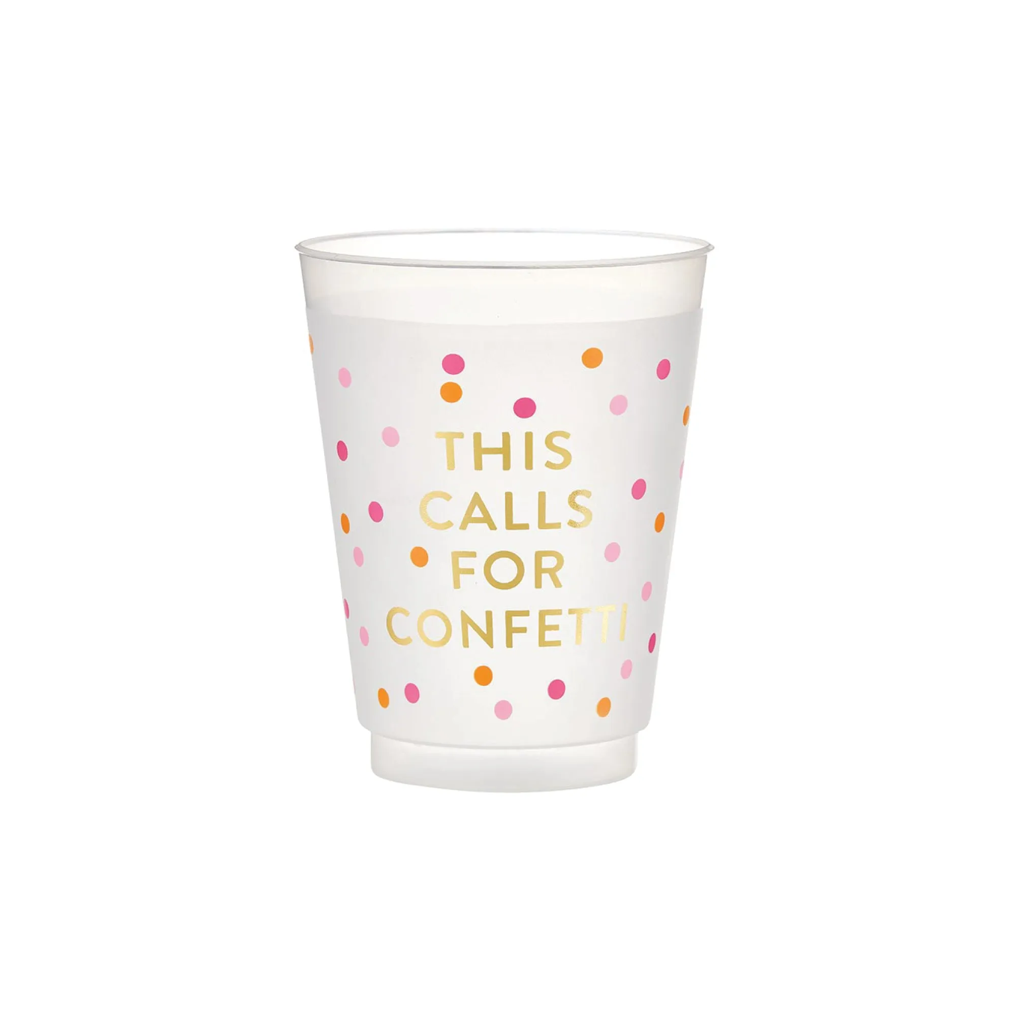 This Calls For Confetti Frosted Plastic Cups 8ct