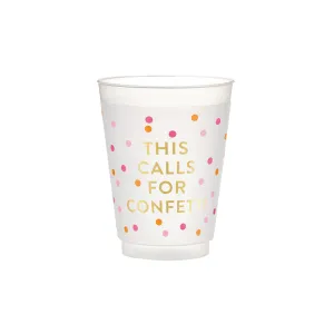 This Calls For Confetti Frosted Plastic Cups 8ct