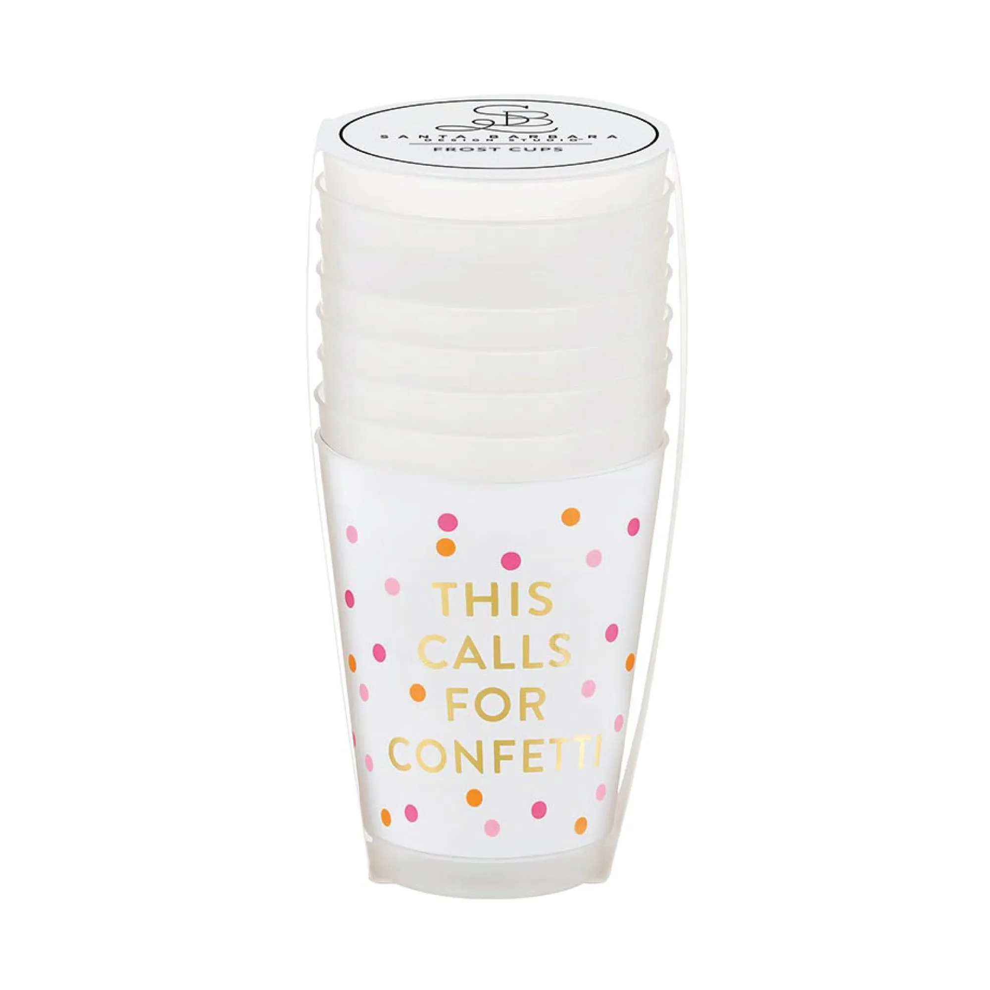 This Calls For Confetti Frosted Plastic Cups 8ct
