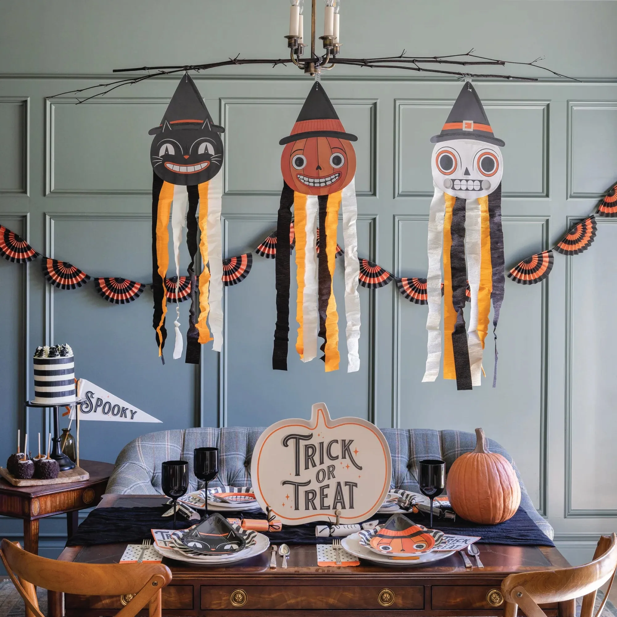 Trick or Treat Pumpkin Bamboo Serving Tray