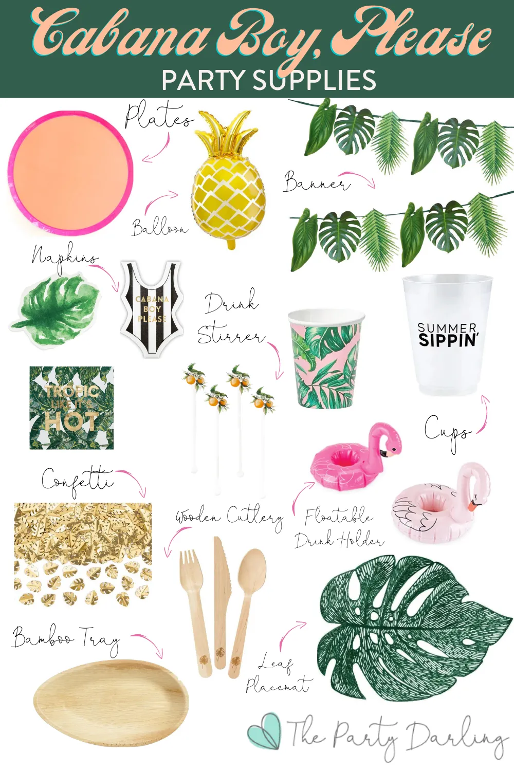 Tropical Palm Leaf Garland 5ft