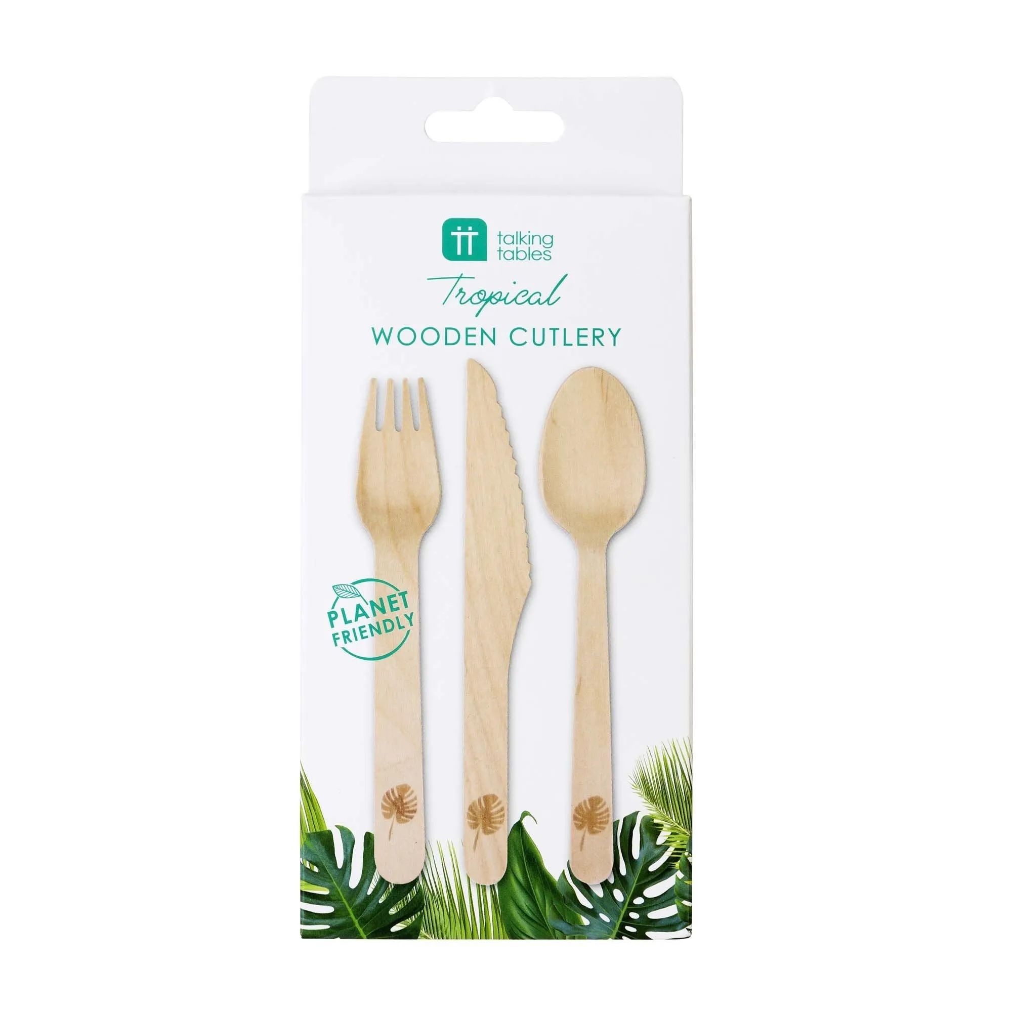 Tropical Wooden Cutlery Set for 6