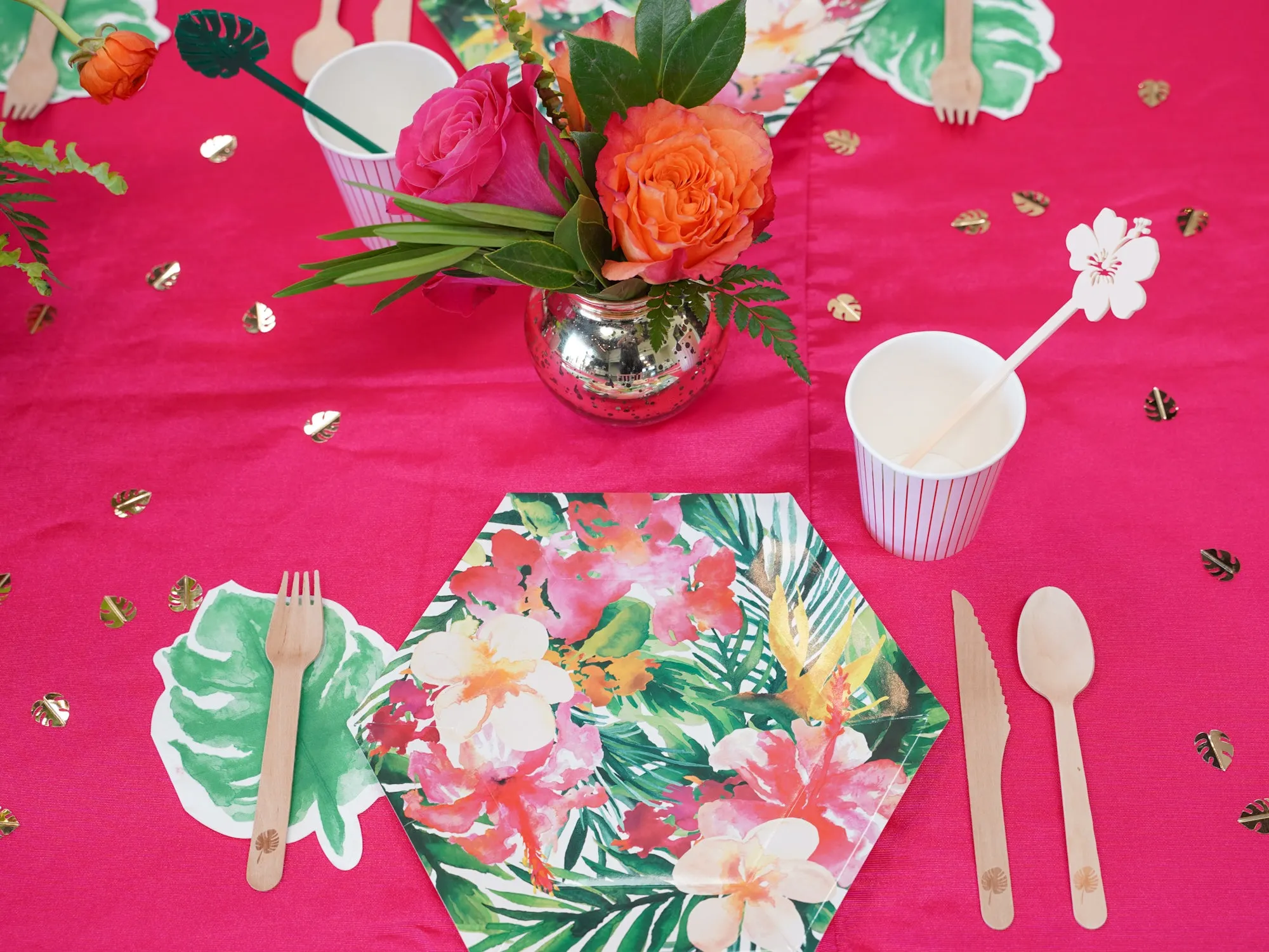Tropical Wooden Cutlery Set for 6